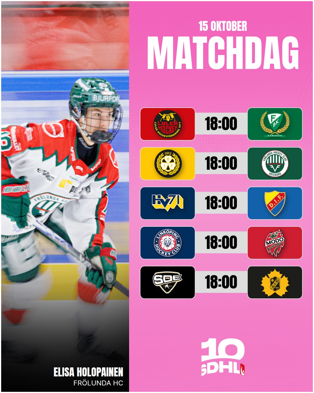 SDHL Matchdag 26/27 – Rosa omgång preview